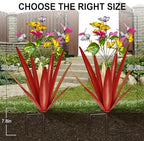 TOMBABY Garden Outdoor Butterfly Enlarge Thickened Wind Resistant Metal Agave Garden Art Metal Plant Country Sculpture Statue Decorations Ornaments Artificial Waterproof Butterflies(red 2pcs) - Image 2
