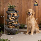5-Tiers Cascading Outdoor Waterfall Fountain 29.5" H Standing Fountain - Image 2