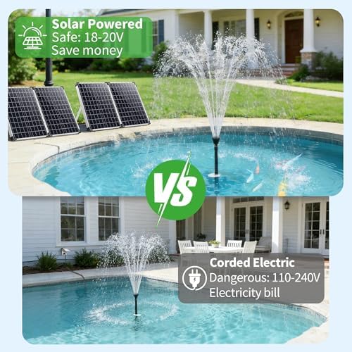 POPOSOAP 100W Solar Fountain Pump with 1200GPH Adjustable Flow Pond Pump - Image 4