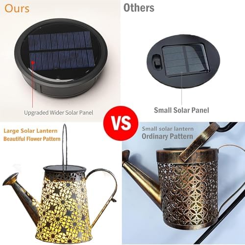 2 Pack Solar Watering Can Lights with Shepherd Hook,Solar Powered Watering Can Light, Waterproof Outdoor Garden Hanging Decoration(Classic). - Image 3