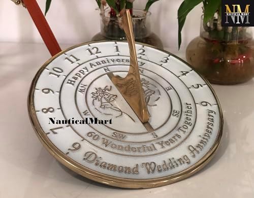 NauticalMart Wedding Anniversary Sundial Gift for Him or Her, Husband or Wife, Parents, Grand Parents, Couples to Celebrate Anniversary Unique Gift (60th Anniversary) - Image 5