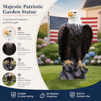 24.4" Bald Eagle Garden Statue, Hand-Painted Resin Eagle Sculpture, Large Patriotic Outdoor Decor for Lawn, Patio, Courtyard, Porch, Entryway, Indoor Home & Office Accent - Image 5