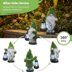 Garden Gnome 11.8 in, Funny Gnomes with Solar Lantern for Patio Decor Yard Christmas Fairy Garden Gift, Garden Statues Outdoor Clearance - Image 3