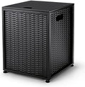 Propane Metal Tank Cover Table for Gas Fire Pits, Hides Any Standard 20lb Propane Tanks, 16-inch Hideaway Table with Side Handles, Black by EmbraceChangeEmbraceLife