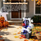 Halloween Water Fountain, 18.3-Inch LED Skull & Pumpkin Head Patio Fountain - Image 2