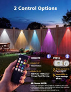 VOLISUN Solar Fence Lights with Remote Control, 12 Pack Vinyl Solar Lights - Image 5