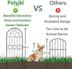 Decorative Garden Fence 30in (H) x 10ft (L), 10 Pack Rustproof Metal No Dig Fence Animal Barrier, Arched Flower Bed Edging, Wire Border Fencing Panel for Dog, Yard, Patio, Outdoor, Decor - Image 3