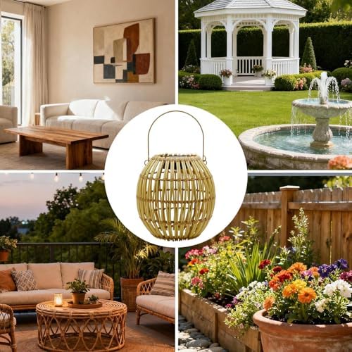 Solar Outdoor Lanterns Hangable Weatherproof Rattan Lamp - Image 4