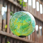 Mosaic Solar Lanterns Waterproof Hanging Solar Lights Graden Decor, Green - Image 5