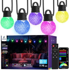 APPECK Smart Outdoor String Lights 50ft, RGBW Patio Light with 25 LED Bulbs by APPECK