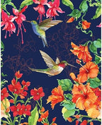 Studio M Art Pole Hum Harmony 20 Inch Weather Resistant PVC with Vinyl Wrap Outdoor Decorative Accessory for Landscaping Gardens and Yards Navy Blue and Orange Floral Hummingbird - Image 3