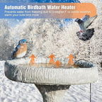 Bird Bath Heater for Outdoors in Winter, Birdbath Water Heater 120 W Pond De-Icer, Bird Bath Deicer Full-Covered Aluminum, Birdbath Heater Thermostatcally Controlled Auto Shut Off for Winter - Image 2