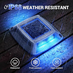 Solar Dock Lights Outdoor 6 Pack, IP68 Waterproof Driveway Deck Light, Blue - Image 2