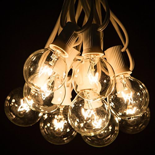 50 Foot Globe String Lights - White Wire - 50 G40 Clear 1.6 Inch Bulbs - Image 2