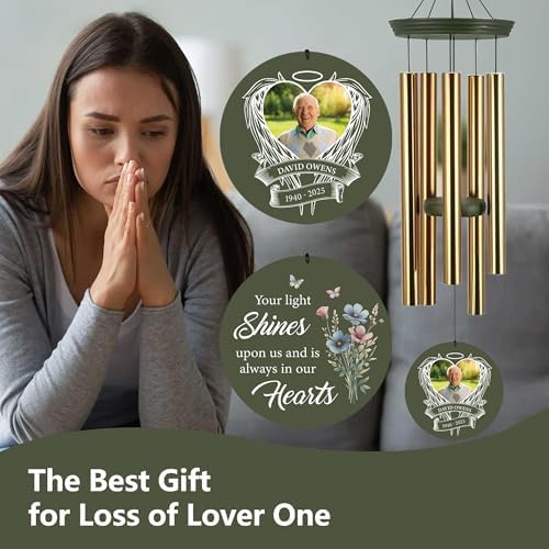 ASTARIN Personalized Wind Chimes in Memory of a Loved One, Bereavement Gifts for Loss of Father, Memorial Gifts Sympathy Deep Tone Wind Chimes for Outdoor, 30/36 inch Garden Decor(Produced in Texas) - Image 6
