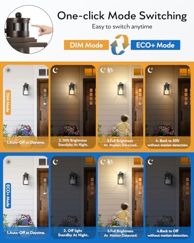 VIANIS Bronze Motion Sensor Outdoor Garage Lighting Fixtures Wall Mount - Image 2