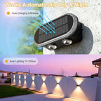 Ellasay Solar Fence Lights Outdoor: IP65 Waterproof Bright LED Wall Lighting with 3 Color Modes and 12 Hour Battery Life Perfect for Garden Backyard Porch and Holiday Parties 8 Pack - Image 4
