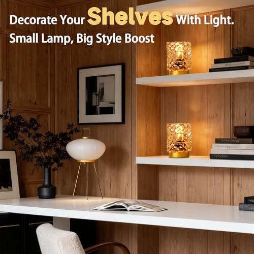 Battery Operated Lamp with Timer, Small Cordless Table Lamp, 2-Pack Yellow - Image 6