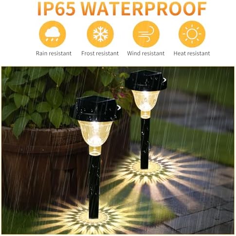 Siatom Solar Pathway Lights 10 Pack, Bright Solar Path Lights Outdoor Waterproof IP65, Walking Path Solar Lights for Outside, Garden, Lawn, Walkway, Yard (Warm White) - Image 4
