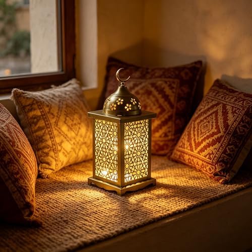 Candlestick Candle Barrels Moroccan Style Retro Lanterns Projection Lights Hollowed-Out Decorations Home Ramadan Hanging Outdoor Indoor Courtyard Porch Festival Weddings - Image 5