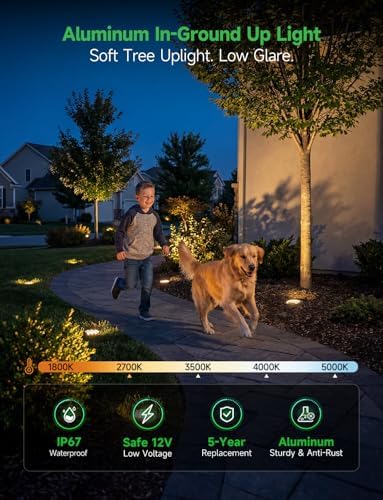 LED Outdoor In-Ground Well Lights, 12V Low Voltage Wired Landscape Lighting for Path & Driveway, IP67 Waterproof, Anti-Glare Aluminum ORB (4-Pack, Color Temp Random: 3000K or 5CCT Upgrade) - Image 2