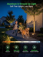 Landscape Well Light Kit, 8 Pack Low Voltage In Ground Lights and 100W Transformer and 100FT Cable and 30 Wire Connectors, IP67 Waterproof Outdoor, Grill Top Aluminum for Path Tree - Image 2