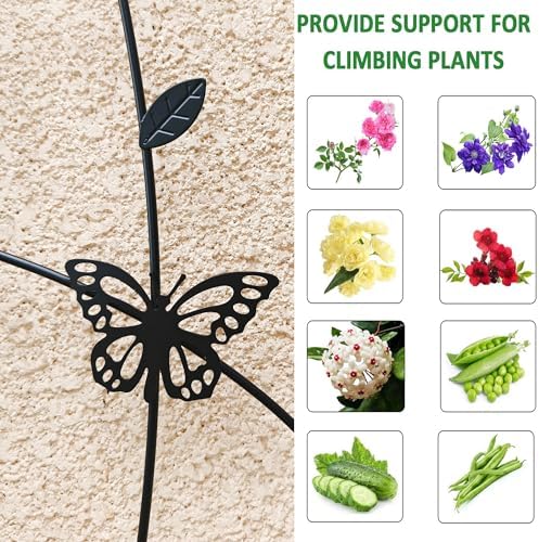 4 Pack Metal Garden Trellis 71" Tall Outdoor Climbing Plant Support for Roses, Flowers, Rustproof Durable Black Galvanized Tube, Lawn Garden Fence Decor Screen (4pcs, 71" H) - Image 4