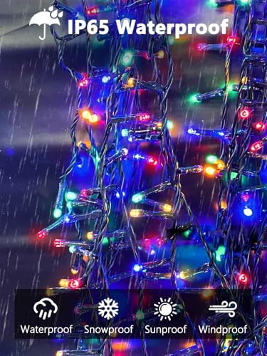Solar Christmas Lights Outdoor 4 Pack 200 LED 132FT String Light Multicolor - Image 4