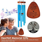 Memorial Wind Chimes for Loss of Loved One – Sympathy Wind Chimes for Dad, Mom, Baby, Brother, or Friend – Outdoor Bereavement Gift, Blue (Teardrop Design) - Image 2