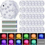 Mudder 36 Pack Submersible LED Lights with Remote 2.8" Hot Tub Lights Waterproof Pool Underwater LED Light Battery Operated Bathtub Lamp 16 Color Changing Lamp for Pool Pond Vase Aquarium Decoration by Mudder