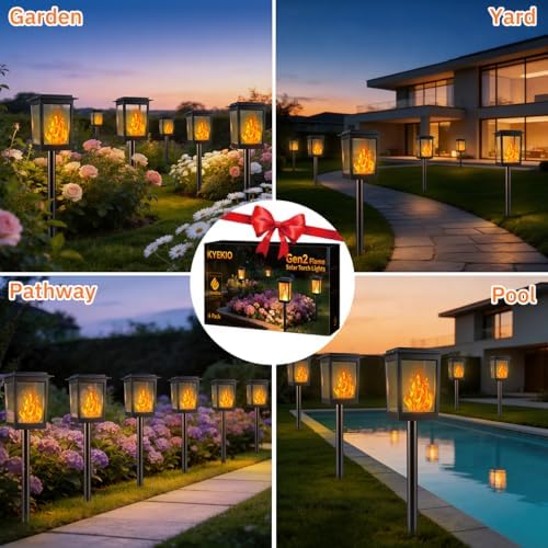 KYEKIO Large Size & Gen2 Flame Solar Torch Lights for Halloween Decorations - Image 3