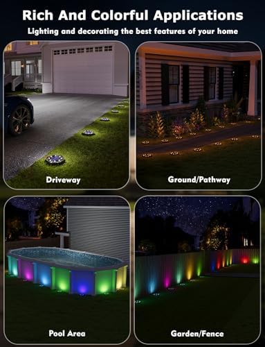Color Changing Solar Ground Lights with Remote, IP67 Waterproof, 6Pack - Image 4