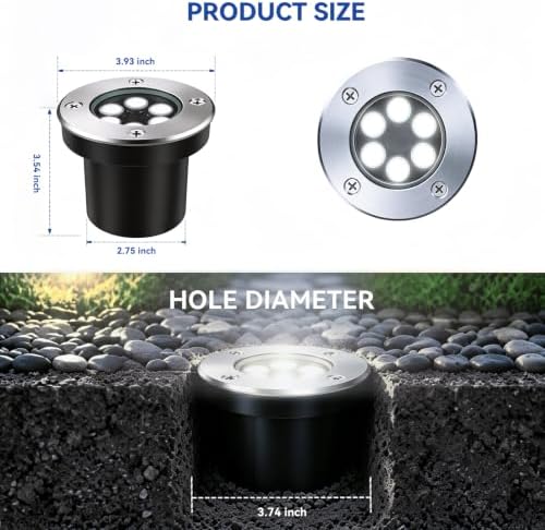 JESLED 12 Pack Low Voltage Landscape Lights, 6000K LED Well Lights - Image 4