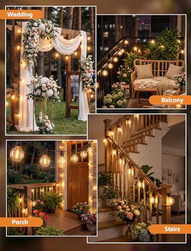 GOOTHY G40 LED Outdoor String Lights, 50Ft Patio String Lights Waterproof with 52 Shatterproof Globe Bulbs, Hanging Outdoor Lights for House Backyard Party Cafe Balcony Porch Christmas Decor, Black - Image 6