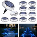 YiLaie Blue Solar Driveway Lights Outdoor IP68 Waterproof 12 Pack Led Dock by YiLaie