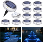 YiLaie Blue Solar Driveway Lights Outdoor IP68 Waterproof 12 Pack Led Dock by YiLaie