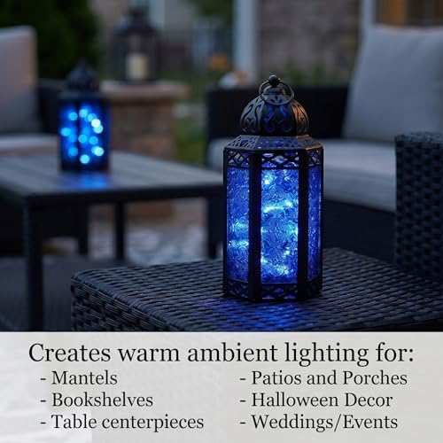 Vela Lanterns Decorative Indoor Fairy Light Candle Holder, Cobalt Blue, L - Image 6