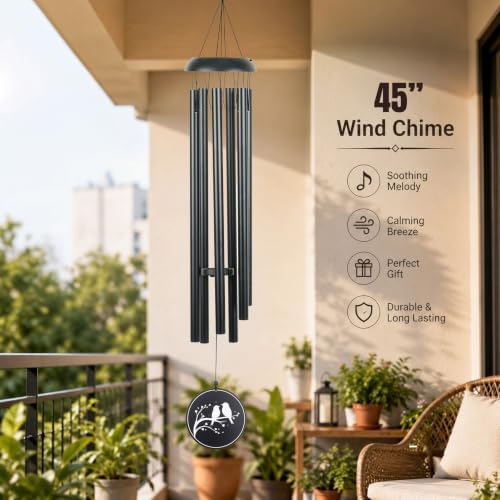 45" Memorial Large Wind Chimes Outdoor Deep Tone with 6 Heavy Tubes - Image 5