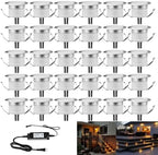 FVTLED Low Voltage LED Deck Light, 30pcs Φ1.22 Recessed Warm White by FVTLED