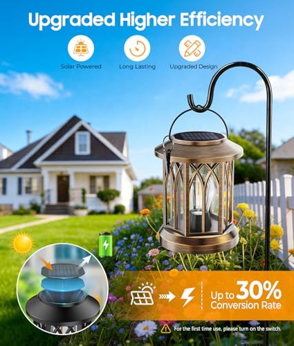 Solar Lantern Outdoor Lights with Wall Mount Kit, Upgraded Solar Lanterns - Image 3