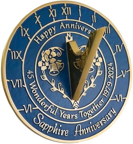 45th Anniversary Sundial Wedding Memorial Gift for Love Ones 8 inches Home and Garden Decor by RedSkyTrader