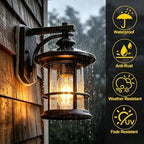 MICSIU 100W Max Vintage Farmhouse Oil Rubbed Bronze Outdoor Wall Light - Image 4