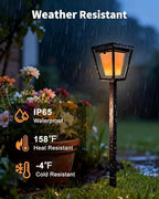 BRIMAX 6 Pack Flickering Flame Solar Pathway Light Outdoor,Dynamic & Steady - Image 4