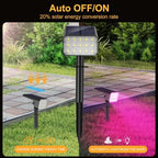 Solar Spot Lights Outdoor, 6 Pack Multicolor Outdoor Solar Lights for Yard, 4 Lighting Mode Solar Landscape Spotlights with Auto On/Off, Waterproof IP67 Wall Lights for Garden, Walkway (15 LED, RGB) - Image 2