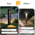 Tribesigns 6-Pack Low Voltage Landscape Lights, 4.8W LED Pathway Lights, 3000K Outdoor Landscape Lighting for Walkway, Garden, Yard UL&ETL Listed, IP65 Waterproof, 12-24V Aluminum Alloy, Black - Image 3