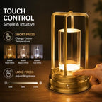 Cordless Outdoor Table Lamp, Rechargeable LED Patio Lamp, Dimmable, Gold - Image 3