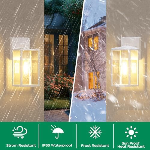WIHTU Outdoor Front Porch Light Wall Mount, Exterior Lighting Fixture 1Pack - Image 3