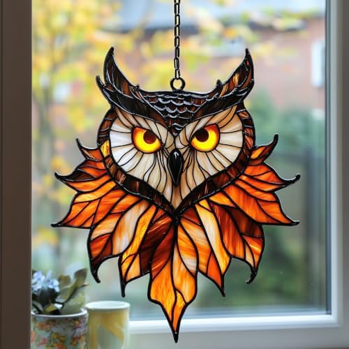 Autumn Owl Acrylic Suncatcher by AVAGAN