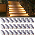 NIORSUN Solar Stair Lights,Warm White Outdoor Step Lights IP67 Waterproof Auto On Off, Outdoor Stair Lights for Steps,Stair,Patio,Yard,Porch,Front Door,Sidewalk,Deck Decor（Brown, 24 Pack） by NIORSUN