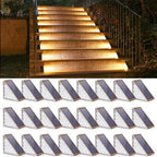 NIORSUN Solar Stair Lights,Warm White Outdoor Step Lights IP67 Waterproof Auto On Off, Outdoor Stair Lights for Steps,Stair,Patio,Yard,Porch,Front Door,Sidewalk,Deck Decor（Brown, 24 Pack） by NIORSUN